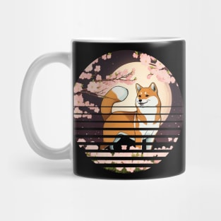 Shiba Inu Dog, Cherry Blossom, Japanese Style Mug